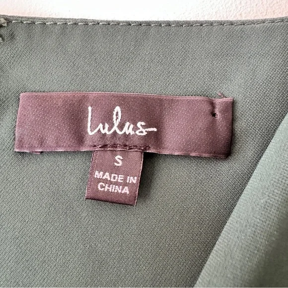 Lulu’s - Reinette Wrap Style Cocktail Dress in Dark Green - Picture 7 of 7